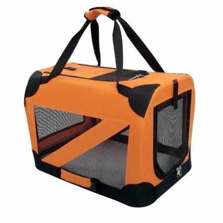Pet Life H2ORXL Orange 360 Degrees Vista Folding Soft Crate - XL